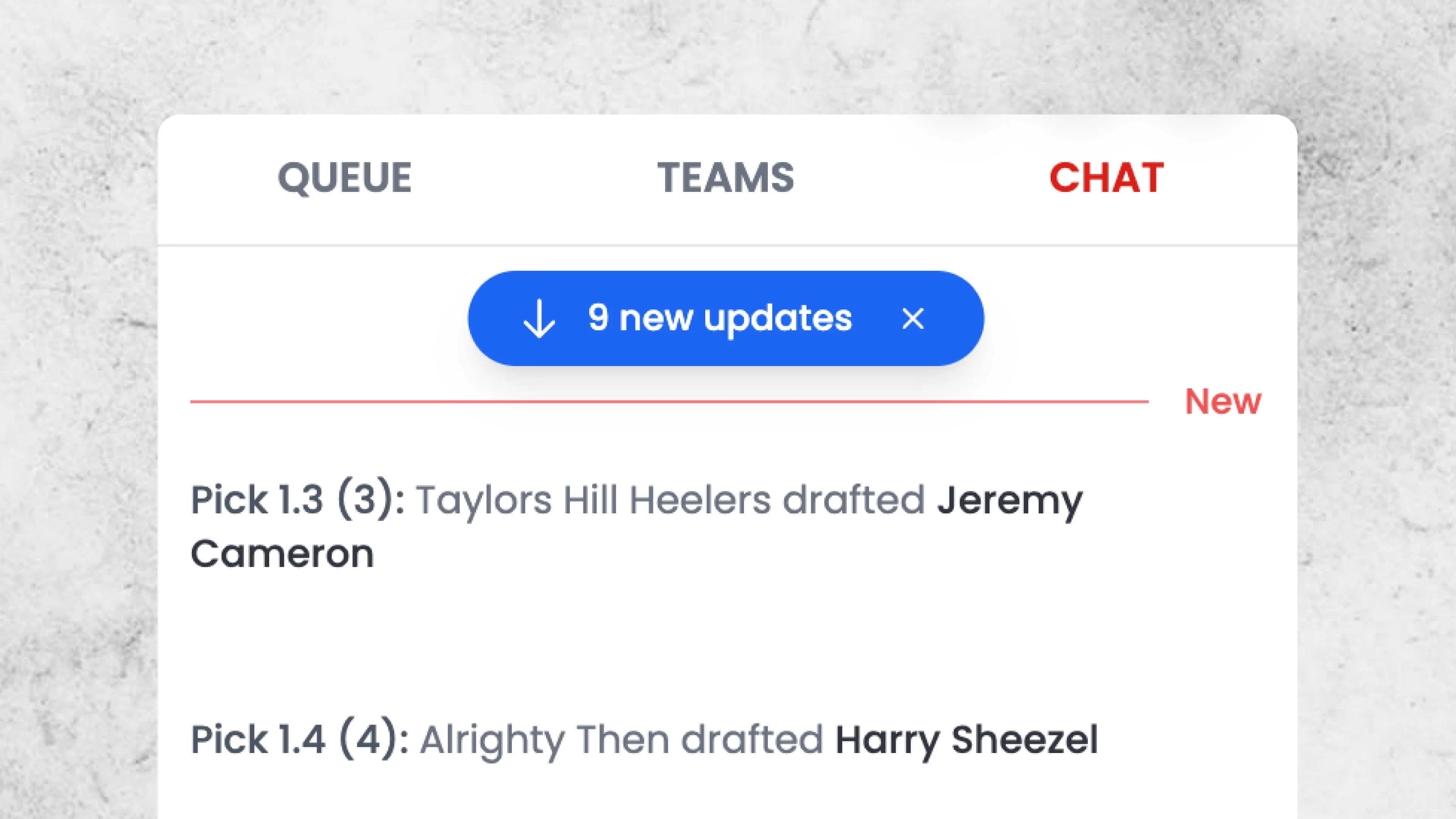 Draft Chat Updates screenshot