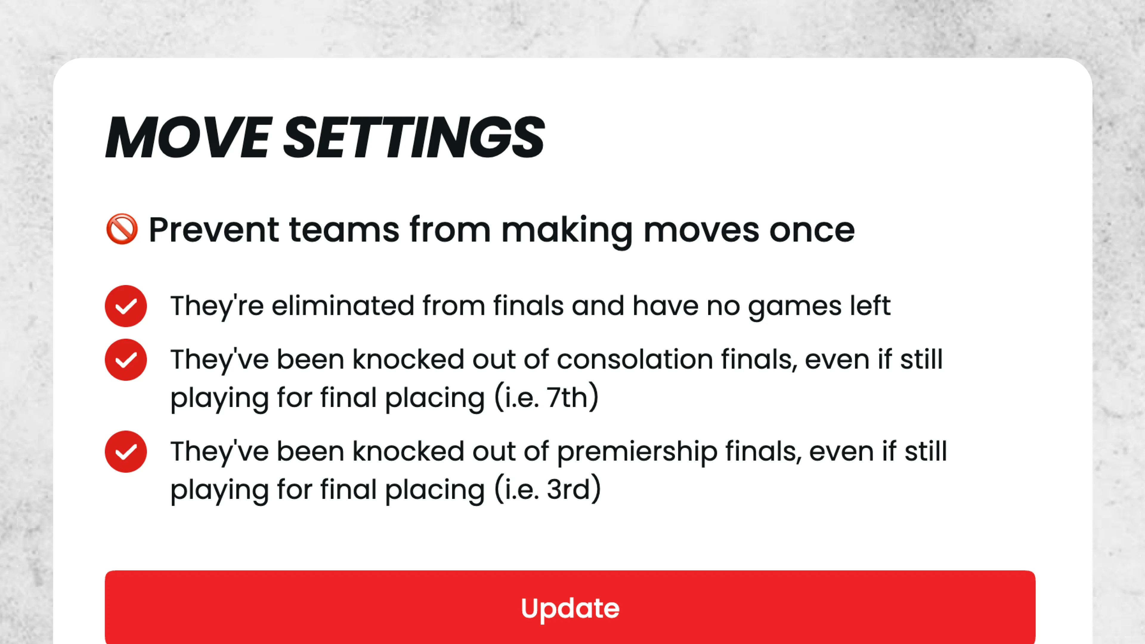 Lock Eliminated Teams screenshot